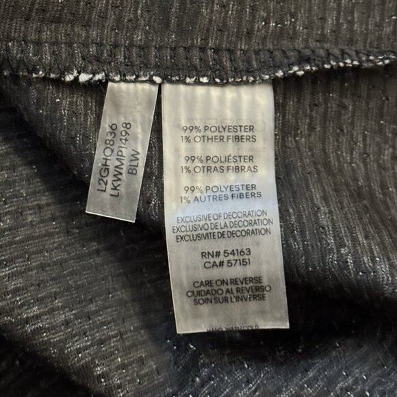 Karl Lagerfeld Paris Metallic Puff Sleeve Popover KARL Spell-Out Logo Top - Picture 12 of 13